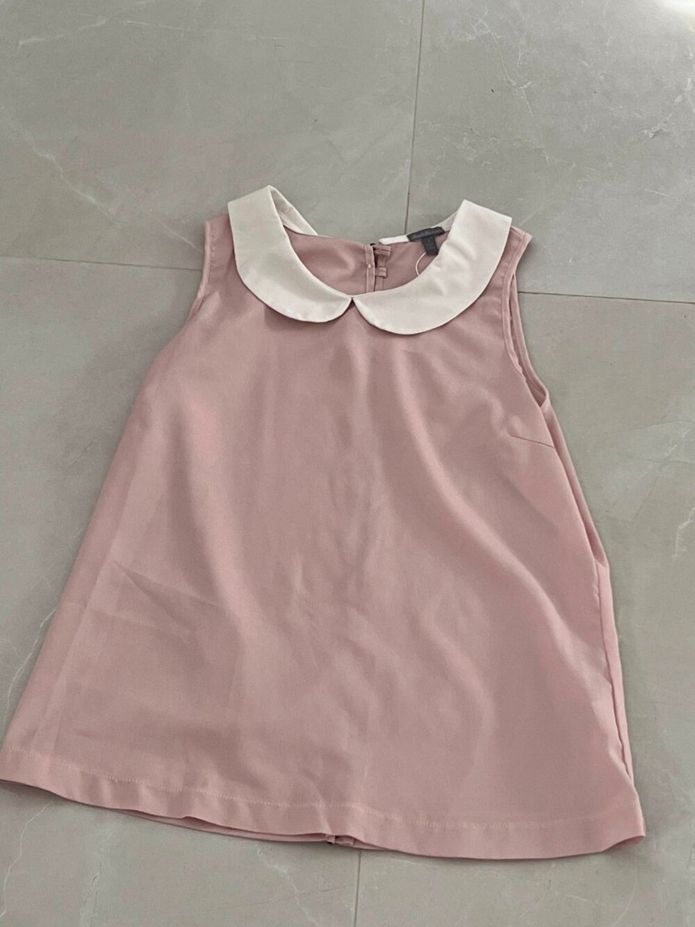 Charlotte Russe Blush Pink Peter Pan Collar Sleeveless Top (Size S)